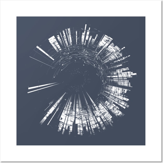 Eye Burst White Lines Wall Art by AKdesign